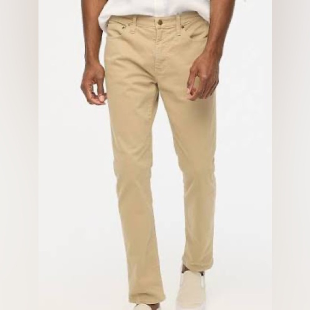 NWT J.Crew Men's 40x32 Flex Straight-Fit Garment Dyed 5-Pocket Pant - Khaki